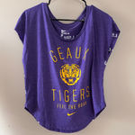 Nike LSU GEAUX Tigers College Logo Purple Muscle Tee T-shirt Photo 0