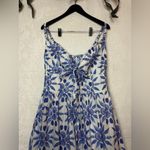 Hill House  100% Cotton Romantic Clean Juliana Blue Shell Mosaic Dress SZ Large Photo 3