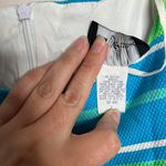 American Vintage Vintage 90s 1990s Y2K 2000s Blue and green striped short sleeve dress Photo 3