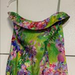 KABDUL MIAMI GREEN FLORAL STRAPLESS MINI DRESS LARGE Photo 1
