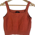 Lulus  Knit Cropped Tank Top Square Neck Ribbed Orange Size S Photo 0