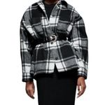 ZARA Wool Blend Plaid Oversized Heavy Flannel Jacket Shacket Shirt Size XS Photo 1