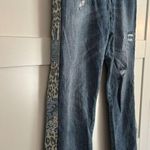 Pilcro  Anthro Slim Boyfriend Jeans Animal Print Side Stripe Distressed Size 28 Photo 2