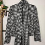 CAbi  Womens Houndstooth Blazer Jacket Open Front Shawl Collar Size Small Photo 0