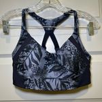 Avia  Navy Blue Print V Neck Padded Racerback Sports Bra M Photo 0