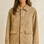 Y2K Ruff Hewn Tan Suede Leather Oversized Jacket Medium 90s Minimalist Chic Photo 0