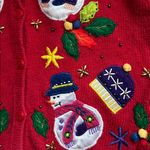 Bobbi Brooks Red Christmas Snowman Holiday Vest XL Photo 3