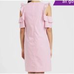 J. McLaughlin J.‎ McLaughlin Pink Striped Ruffle Cold Shoulder Crew Neck Dress Size XL Photo 3