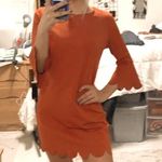 Francesca's Burnt Orange mid-sleeve Dress Photo 0