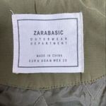 ZARA basic long sleeve hooded utility jacket army green full zip coat medium Photo 3