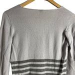 Armani Collezioni  Cashmere Gray Striped Long Sleeve Surplice V-Neck Sweater Sz 4 Photo 6