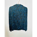 STINE GOYA Black Blue Metallic Button Front Floral Lucian Long Sleeve Top sz XS Photo 3