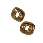 1980s Monet Gold Tone Knot Stud Earrings Women’s Designer Costume Jewelry Gold Photo 2