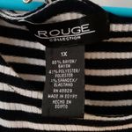 Rouge Collection Cold Shoulder Striped Maxi Dress 1X Plus Size Barbie Preppy Black Photo 9