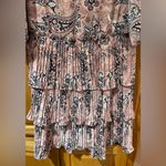 MELLODAY Layered Tiered Ruffle Chiffon Pink Paisley Lined Mini Dress Size XS Photo 7