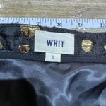 WHIT Women's Polka Dot Gold Foil Print Pocket Lined Mini Skirt Black Gold Size 2 Photo 1