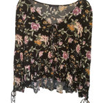 American Eagle Floral Top Tie Front Size Medium Romantic Girlie Coquette Roses Photo 0