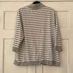 Chico's Size 3 Zenergy Striped Knit Jacket Gray White Zip Cardigan Chico’s XL Photo 6