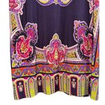 Sandra Darren  Paisley Shift Dress Women's Size 10 PETITE Stretch Boho Hippie Photo 2