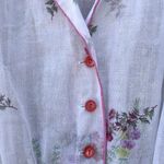 Vintage 1970s Sheer Floral Shirtwaist Dress Size XS 11 White Photo 4