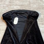 Urban Social Women’s XS Black Silver Metallic Velvet Strapless Midi Dress Retro Photo 5