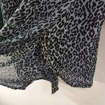 Bob Mackie  L Blue Leopard Blouse Top Photo 4
