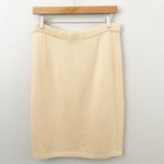 St. John | Knit Pencil Long Straight Light Butter Yellow Skirt Elastic | Size 6 Photo 3