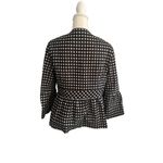 Nanette Lepore  Black White Gibgham Plaid Peplum Blazer Jacket Size 14 Photo 10