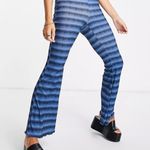 ASOS NWT DESIGN Blue Flare Pant In Ombre Texture Photo 3