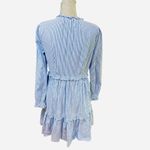 J. Crew Striped mini blue and white l dress with ruffle trim size 8 Photo 3