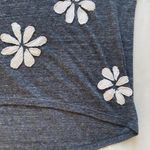 Old Navy gray and white boxy patchwork flower tee Photo 4