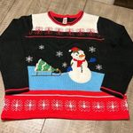 Holiday Time  Cute Ugly Christmas Snowman  Pullover Sweater XXL Photo 0