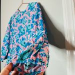 RHODE Women's Pink & Blue Floral Print Puff Sleeves Mini Dress Size Medium Photo 6