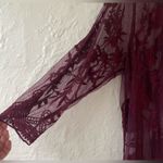 Lane Bryant  Medium-Sleeve Lace Embroidered Mesh Duster in Winetasting;size 10\12 Photo 1