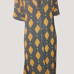 Vintage Long Duster Sheer 2X A Wild Thyme Button Down Jacket Geometric Patterns Orange Size undefined Photo 0