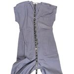 Madewell Cap Sleeve Slate Blue Button-Front V-Neck Jumpsuit SMALL PETITE Photo 8