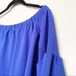 ASOS Blue Off the Shoulder Bell Sleeve Dress Size 0 Photo 1