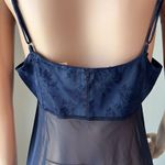 Victoria's Secret Victoria’s Secret Navy Rose Pattern Satin MEDIUM Lingerie Adjustable Straps #15 Photo 5
