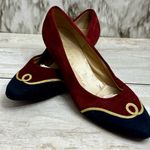 Vintage 80s Selby Sz 10 Americana Flats Wonder Woman Leather Suede Shoes Cosplay Blue Photo 9