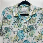 Denim & Flower  Artsy Button Front Women's Short Sleeve Shirt Size Medium Photo 2