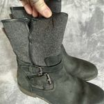 UGG  Boots Sz 8 Simmens Waterproof Black Leather Winter Ankle Sherpa Lined Winter Photo 12