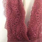 Xhilaration  Women's Sedona Lace Plunge One-Piece Swimsuit Dusty Rose Size Small Photo 2