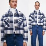 ZARA  cropped plaid overshirt XS Photo 3