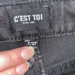 c'est toi  Black Label distressed black high rise flare leg jeans Photo 3