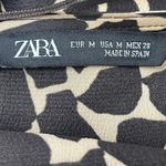 ZARA Black Animal Print Long Sleeve Mini Button Up Flare A-Line Shirt Dress Sz M Photo 2