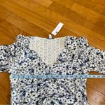 Top Shop Womens Blue Floral Pointelle Eyelet Ruched Ruffle Crop Top Size 10 Photo 12