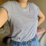 Divided Black And White Striped Shirt Photo 0