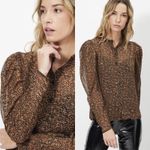 Ted Baker  London Women's Ammbre Exaggerated Shoulder Blouse Animal Print Size‎ 4 Photo 1