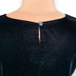 J. Crew Factory Black Velvet Scoop Neck Short Sleeve Top Size Medium Black Photo 4