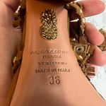 Aquazzura tulum studded lace up heels Gold Size 5 Photo 8